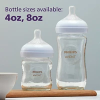 Glass Natural Baby Bottle With Natural Response Nipple, 3 pack, SCY913/03