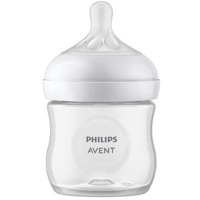 Natural Baby Bottle with Natural Response Nipple, Clear, 4oz, 1 pack, SCY900/01