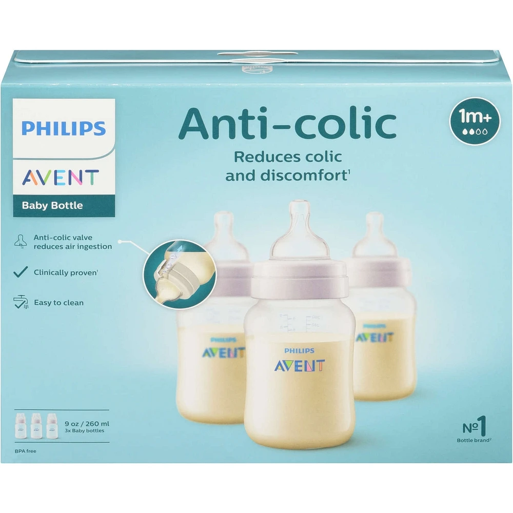 Avent Anti-colic Baby Bottle, 9oz, pack