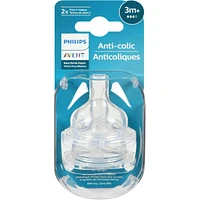 Avent Anti-colic Baby Bottle Flow 3 Nipple, 2 pack, SCY763/02