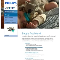 Avent Soothie Snuggle Pacifier with Detachable Pacifier, Koala, 0m+, SCF347/06