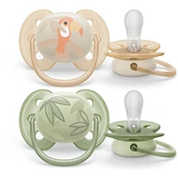 Ultra Soft Pacifier 0-6m, toucan / green leaves, SCF091/07
