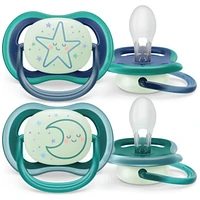 Ultra Air Pacifier 6-18m, sleeping star / sleeping moon, nighttime, SCF376/13