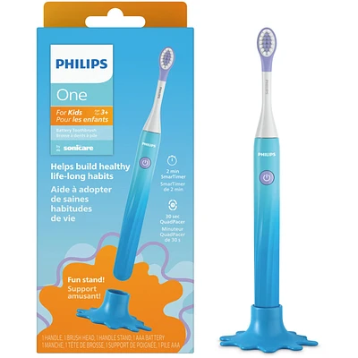Philips One for Kids by Sonicare Battery Toothbrush, Blue, HY1130/02