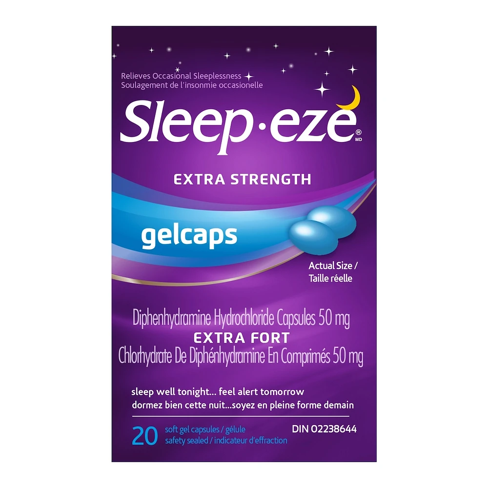 Sleep-eze Gelcaps Extra Fort La Solution Contre L'insomine