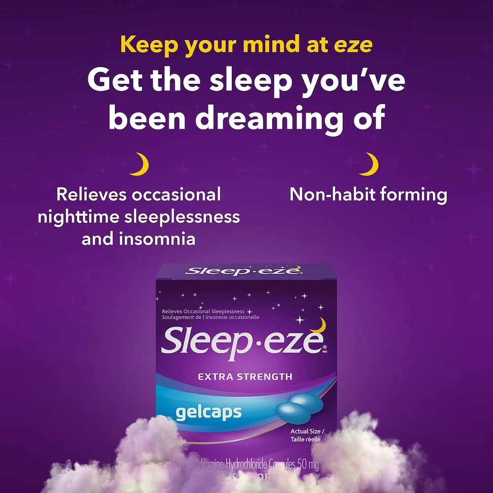 Sleep-eze Gelcaps Extra Fort La Solution Contre L'insomine