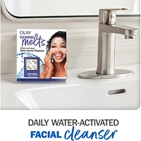 Cleansing Melts + Retinol Face Cleanser, 32ct, Water-Activated Face Wash Cleans, Tones, and Refreshes Skin