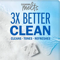 Cleansing Melts + Vitamin C Face Cleanser, 32ct, Water-Activated Face Wash Cleans, Tones, and Refreshes Skin