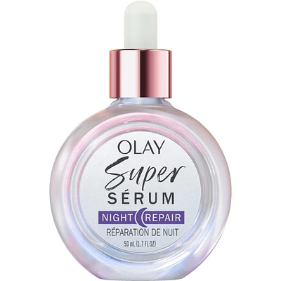Super Serum Night Repair 5-in-1 Lightweight Skin Cell Renewing Face Serum Wrinkle Correcting Skin Care Treatment with Salicylic Acid, Niacinamide, Lactic Acid, Glycerin, Pep