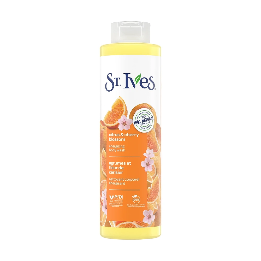 St. Ives Energizing Body Wash for Women, Citrus & Cherry Blossom 650mL
