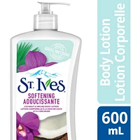 St. Ives  Softening Body Lotion for soft, silky skin Coconut Milk & Orchid paraben-free dry skin moisturizer 600 mL