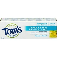Tom's of Maine Clean and Fresh Fennel Natural Toothpaste  (Non-Fluoride) 85ML