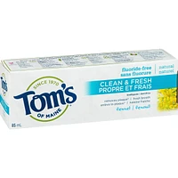 Tom's of Maine Clean and Fresh Fennel Natural Toothpaste  (Non-Fluoride) 85ML