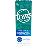 Tom's of Maine Fresh Mint Rapid Relief Sensitive Natural Paste, Fresh Mint, 76 mL