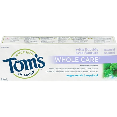 Whole Care Peppermint Natural Fluoride Toothpaste