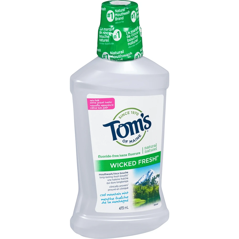 Tom's of Maine Wicked Fresh Cool Mountain Mint Fluoride Free Mouthwash 473ML