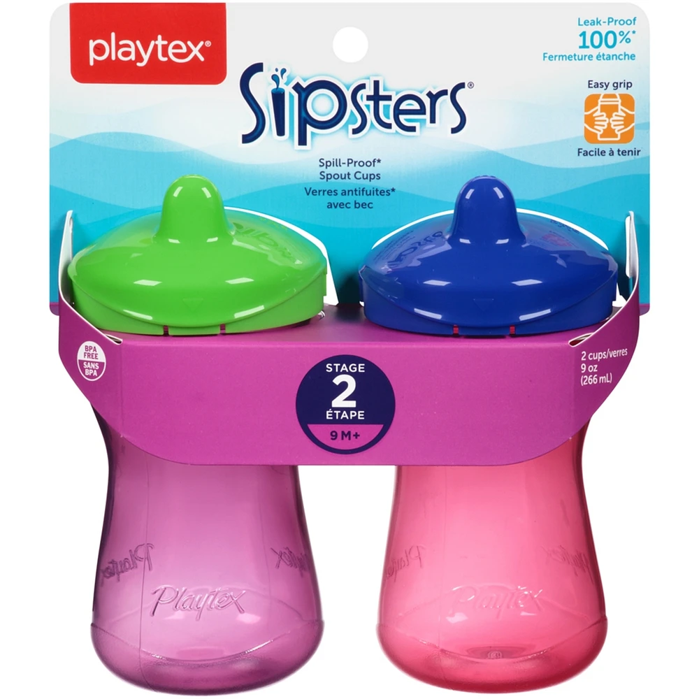 Playtex Sipsters Spill-Proof Spout Sippy Cups, Stage 2