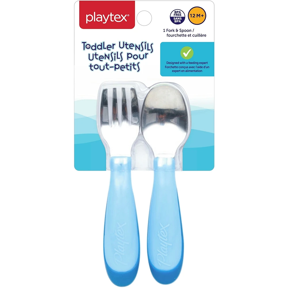 Playtex Kids Toddler Utensils Includes Fork & Spoon