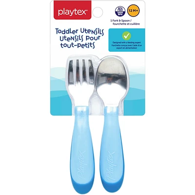 Playtex Kids Toddler Utensils Includes Fork & Spoon
