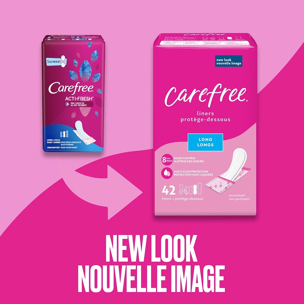 Carefree Acti-Fresh Body Shape Panty Liners Long