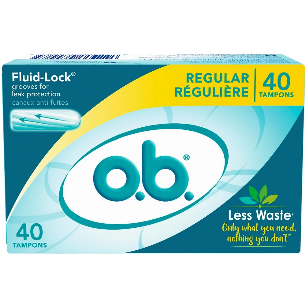 o.b. Original Non-Applicator Tampons Regular Absorbancy