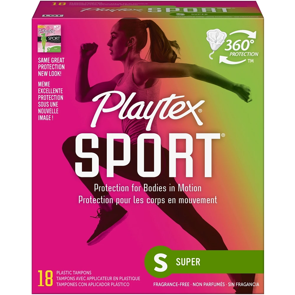 Playtex Sport Unscented Athletic Tampons Super