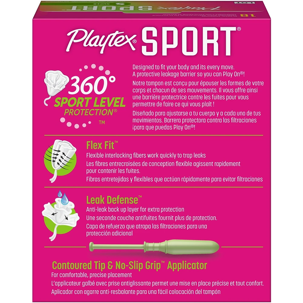 Playtex Sport Unscented Athletic Tampons Super