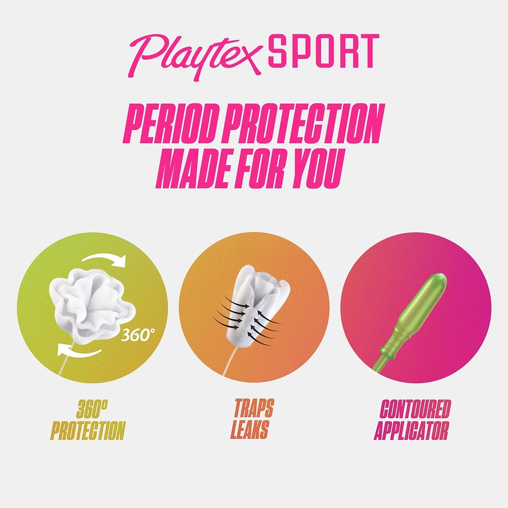 Playtex Sport Unscented Athletic Tampons Super