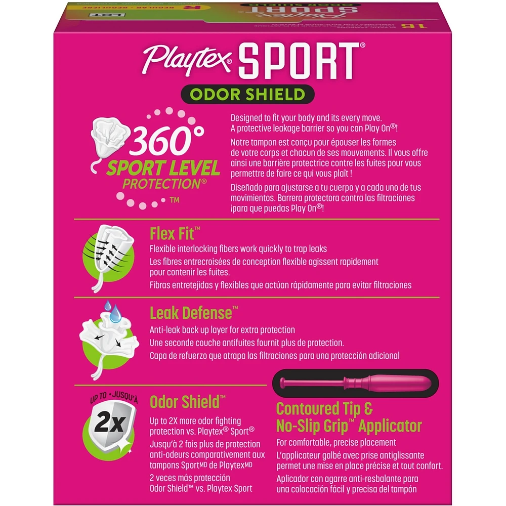 Playtex Sport Odor Shield Unscented Tampons Regular