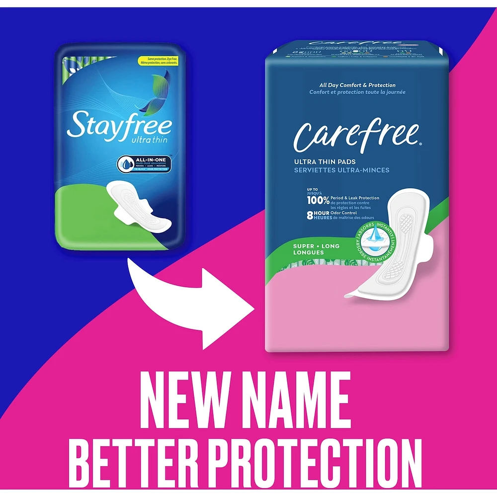 28 serviettes longues CAREFREEMD ultra-minces avec ailes à absorptivité super