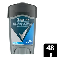 Bâton Antisudorifique pour contrôler la transpiration Degree Men Clinical+ Propre protection antibactérienne contre les odeurs 48 g