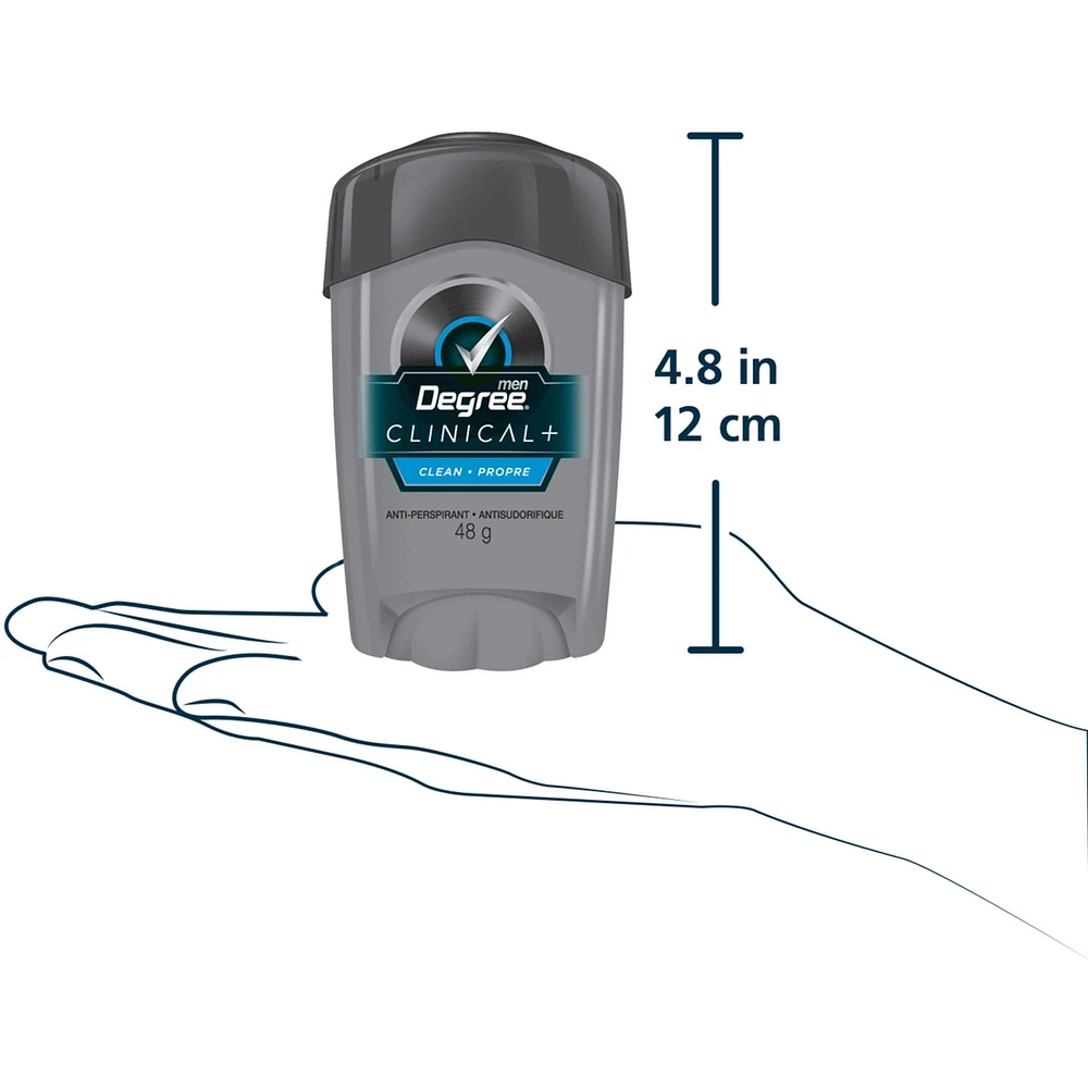 Degree Men Antiperspirant Stick for sweat control Clinical+ Clean antibacterial odour protection 48 g