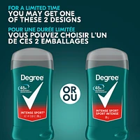 Désodorisant en bâton pour hommes Degree Men  Intense Sport pour 48 h de protection contre les odeurs et une fraîcheur longue durée 85 g