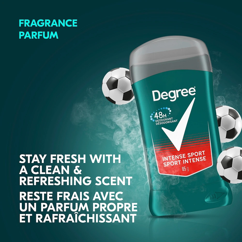 Désodorisant en bâton pour hommes Degree Men  Intense Sport pour 48 h de protection contre les odeurs et une fraîcheur longue durée 85 g