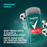 Désodorisant en bâton pour hommes Degree Men  Intense Sport pour 48 h de protection contre les odeurs et une fraîcheur longue durée 85 g