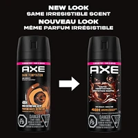 AXE  Dual Action Deodorant Body Spray for Long Lasting Odour Protection Dark Temptation Dark Chocolate Men's Deodorant 48 hours Fresh formulated without Aluminum 113 GR