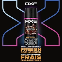 AXE  Dual Action Deodorant Body Spray for Long Lasting Odour Protection Dark Temptation Dark Chocolate Men's Deodorant 48 hours Fresh formulated without Aluminum 113 GR