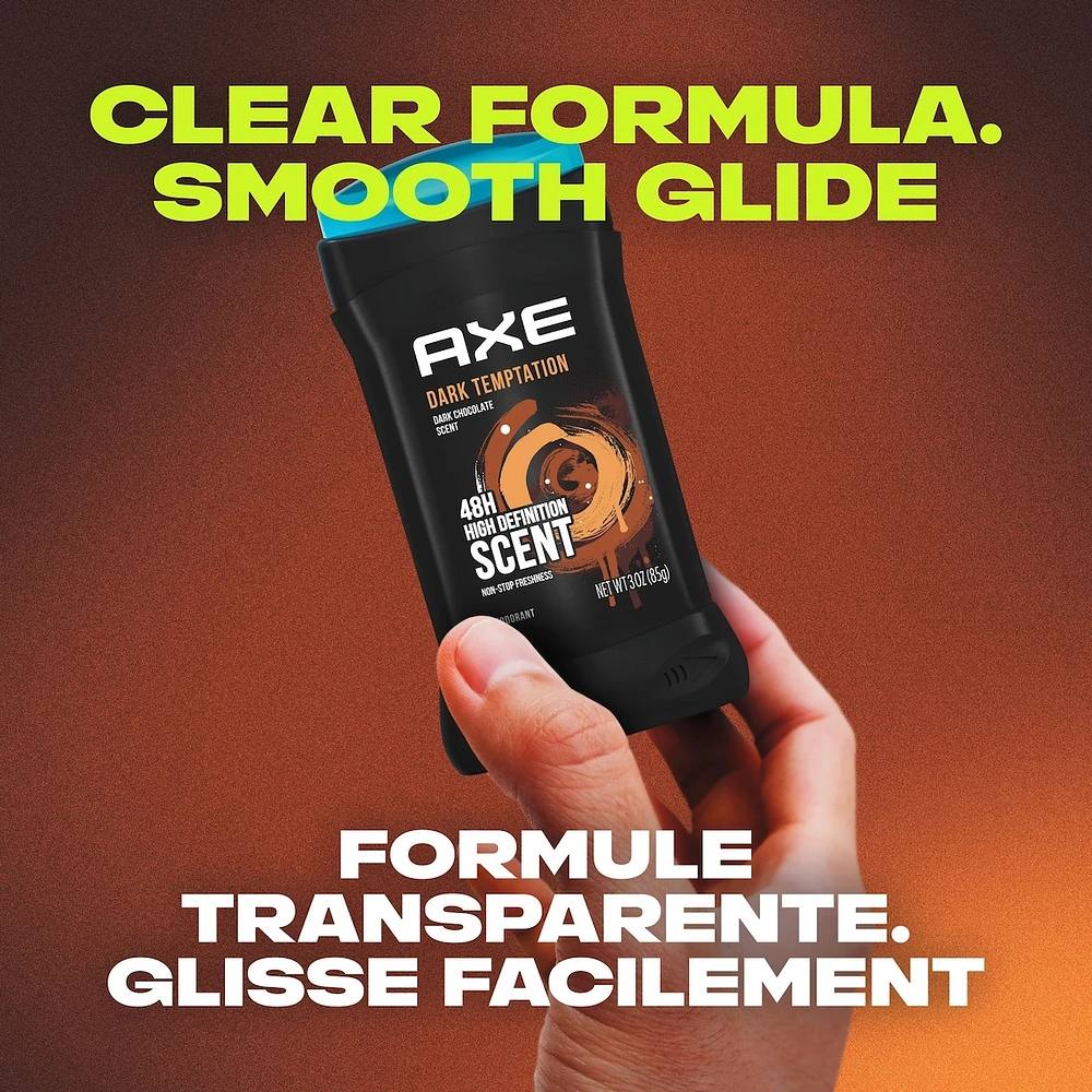 AXE  Deodorant Stick for Long Lasting Odour Protection Dark Temptation Dark Chocolate Men's Deodorant 48 hours high definition scent 85 GR