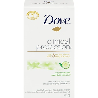 Dove Clinical Protection Antiperspirant Stick for sensitive skin Cool Essentials antibacterial odour protection 45 g