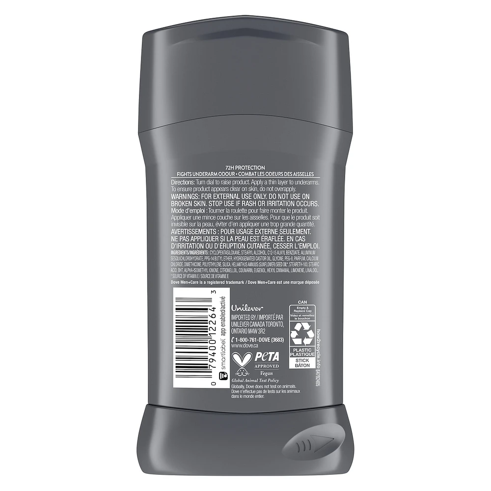Dove Men+Care Antiperspirant Stick for long-lasting sweat protection and fresh smell Extra Fresh antibacterial odour protection 76 g