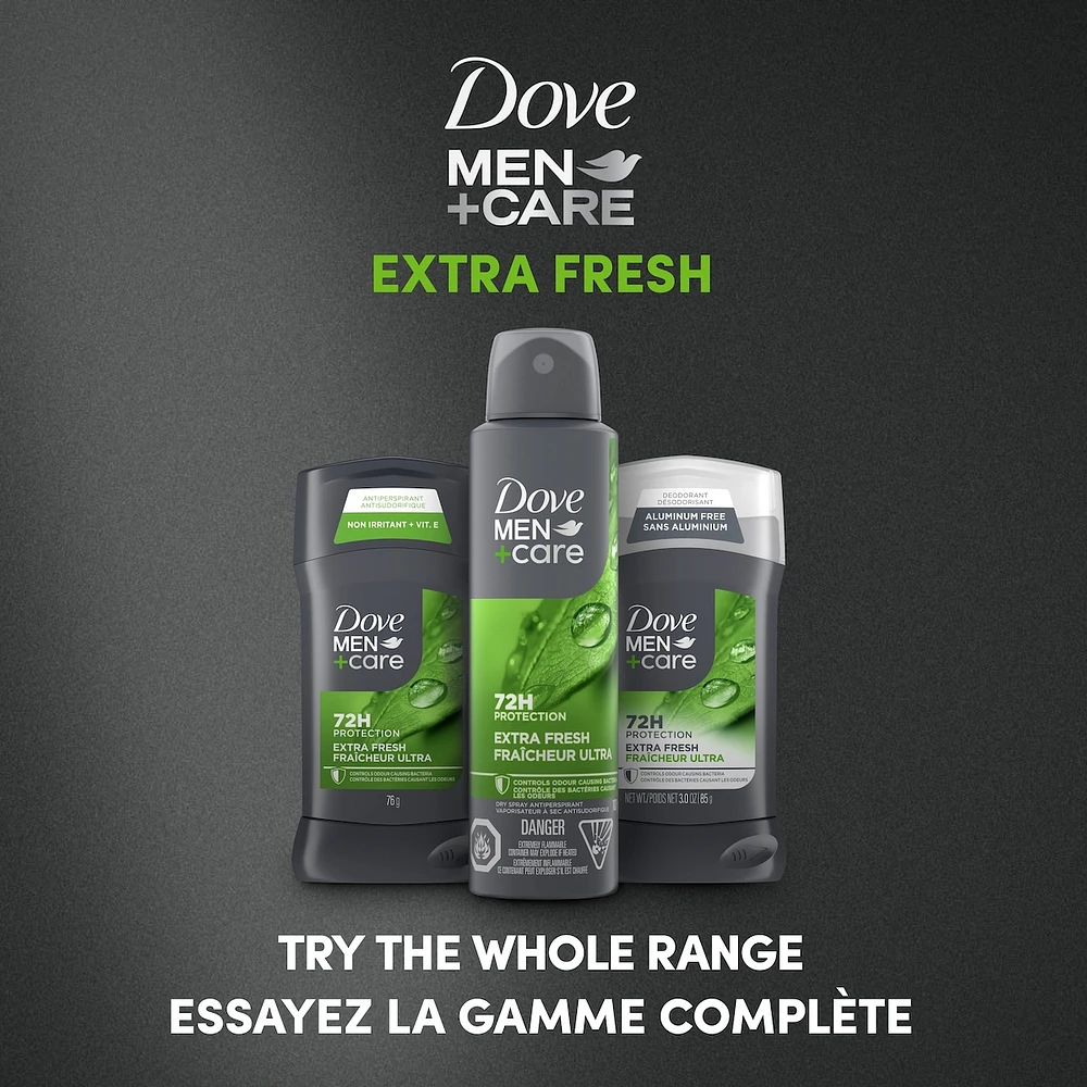 Dove Men+Care Antiperspirant Stick for long-lasting sweat protection and fresh smell Extra Fresh antibacterial odour protection 76 g