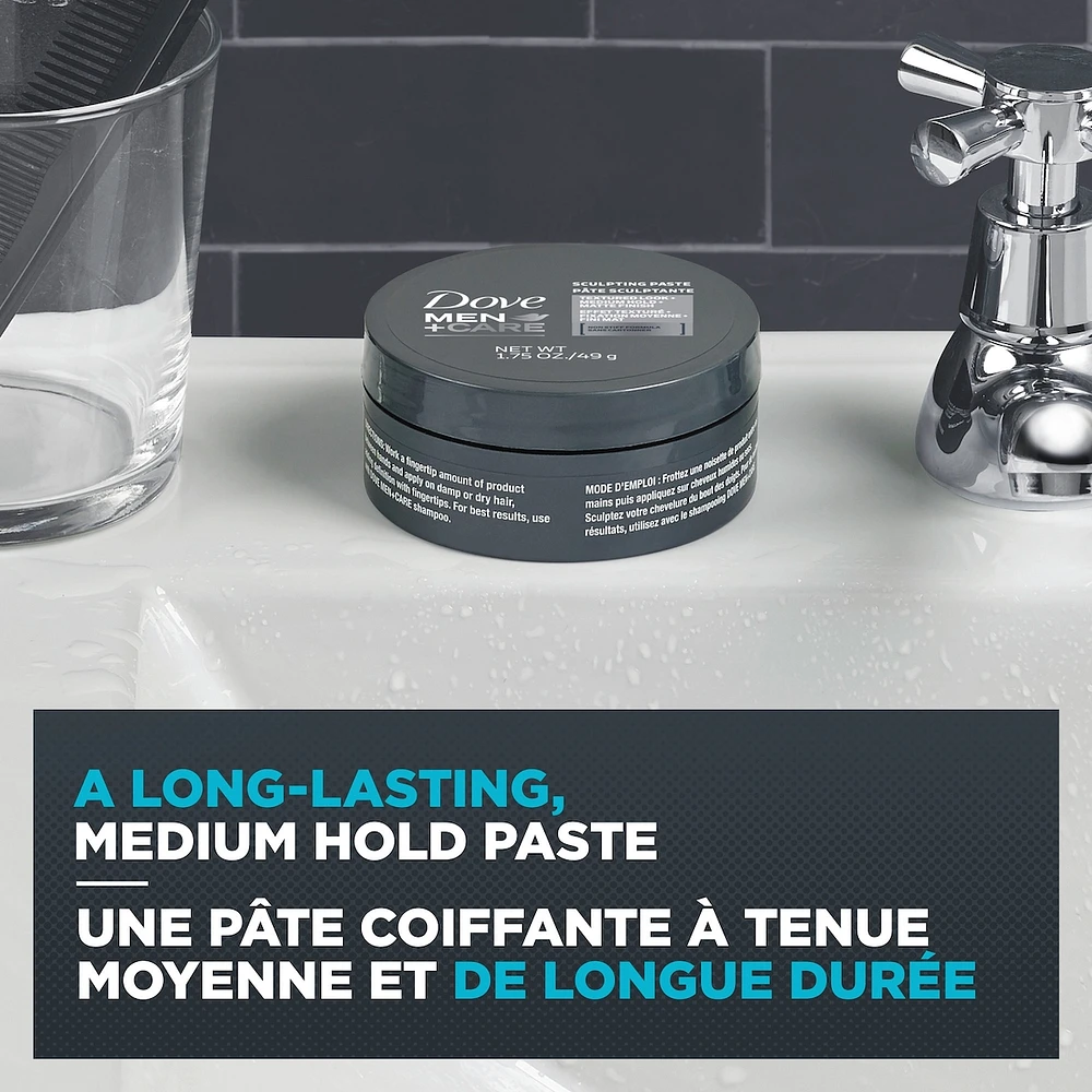 Dove Men+Care  Molding Hair Paste for men's hair styling Medium Hold textured look + matte finish 49 g