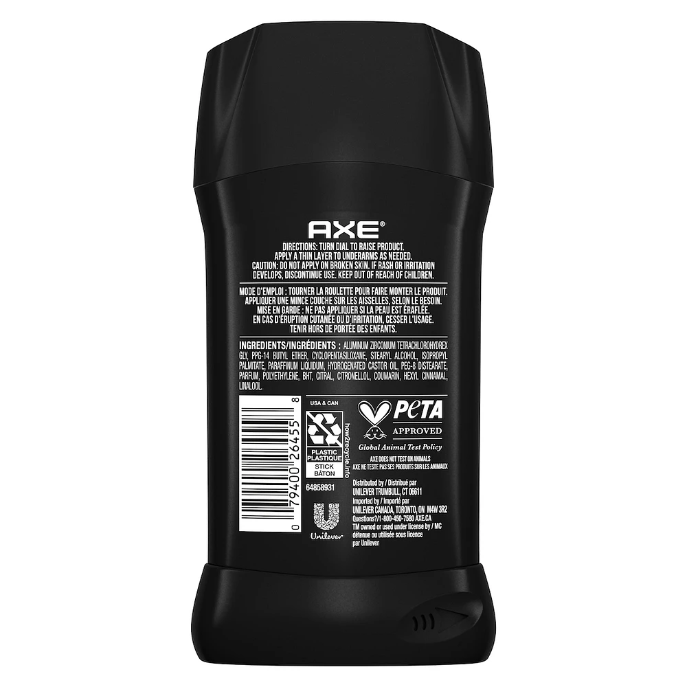 AXE  Antiperspirant Stick for Long Lasting Sweat Protection Apollo Sage & Cedarwood Men's Antiperspirant 48 hours anti-sweat with high definition scent 76 g