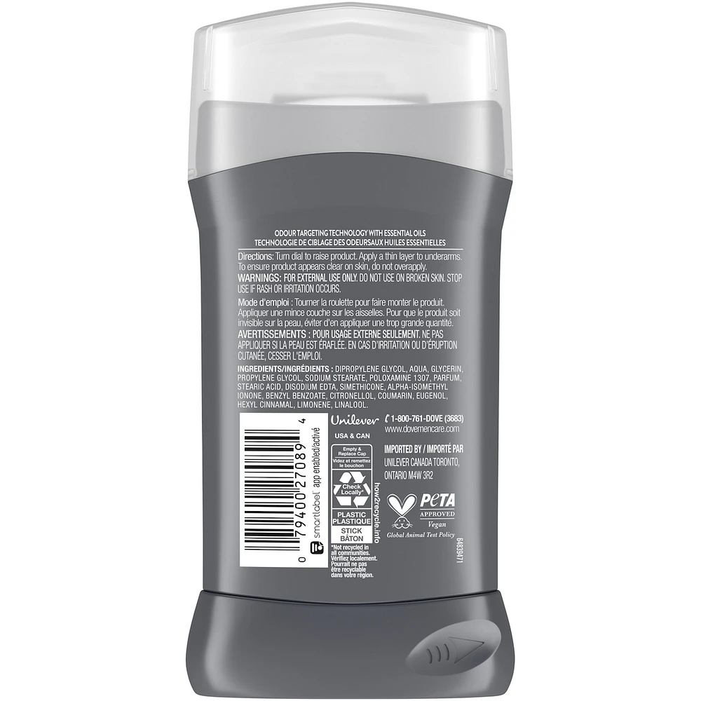 Dove Men+Care Deodorant Stick Cool Silver antibacterial odour protection 85 GR