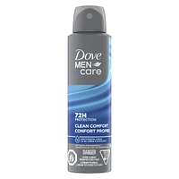 Dove Men+Care  Dry Spray Antiperspirant 48h sweat and odour protection Clean Comfort with 1/4 moisturizing technology 107 g