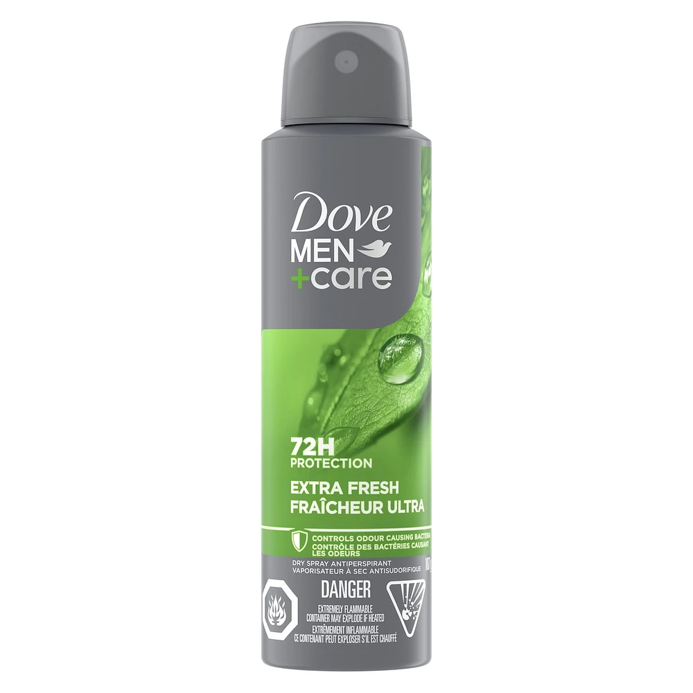 Dove Men+Care Dry Spray Antiperspirant for fighting sweat and odour Extra Fresh antibacterial odour protection 107g