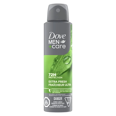 Dove Men+Care Dry Spray Antiperspirant for fighting sweat and odour Extra Fresh antibacterial odour protection 107g