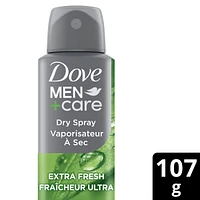 Dove Men+Care Dry Spray Antiperspirant for fighting sweat and odour Extra Fresh antibacterial odour protection 107g