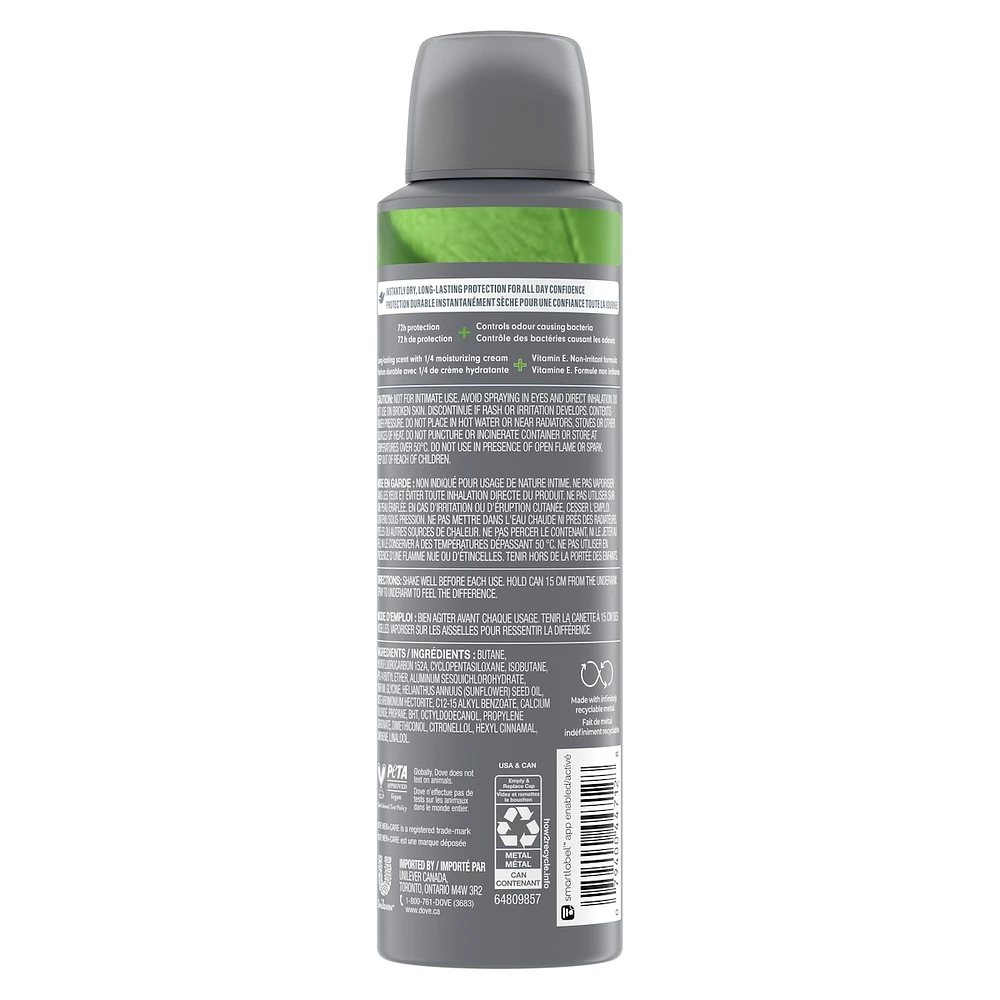 Dove Men+Care Dry Spray Antiperspirant for fighting sweat and odour Extra Fresh antibacterial odour protection 107g
