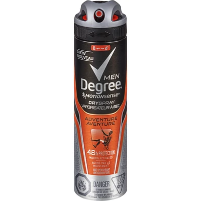 Degree Men Advanced Dry Spray Antiperspirant Deodorant for 72H Sweat and Odour Protection Adventure with MotionSense® Technology 107 g